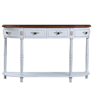 XINGHANZHENXUAN Wood Console Table, Sofa Table with Drawers, Open Shelf, Solid Wood Entry Table for Living Room, Hallway - 1 of 4