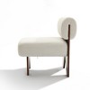 LuxenHome Upholstered White Modern Armless Accent Chair - 4 of 4