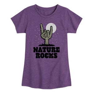 Girls' - Instant Message - Nature Rocks Fitted Short Sleeve Graphic T-Shirt - 1 of 4