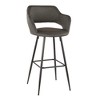 Fixed Faux Leather Contemporary Bar Stool with Low Back and Metal Legs for Home Bar or Kitchen (Set of 2) - 2 of 4