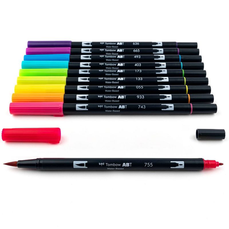 10pk Dual Brush Pen Art Markers Bright Palette - Tombow, 4 of 12