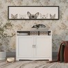 ELJGET Litter Box Cabinet, Cat Litter Box Furniture with Hidden Plug, Wooden Cat Washroom, Storage Cabinet Decorative Pet Crate House for Kitty - 2 of 4