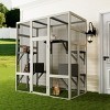 Large Outdoor Wooden Cat House with Metal Mesh, 5 Platforms and 2 Resting Boxes – Pet Houses for Cats – The Pop Home - 3 of 4