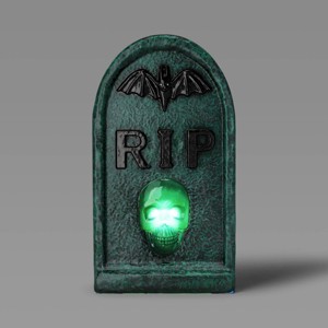 20" Textured RIP Tombstone Halloween Decorative Prop Dark Green - Hyde and EEK! Boutique™ - 1 of 3