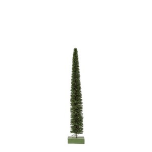 Storied Home Rattan Tree with LED Lights and Wood Base, Green - 1 of 1