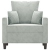 vidaXL Sofa Chair Light Gray 23.6 in. Velvet - 3 of 4
