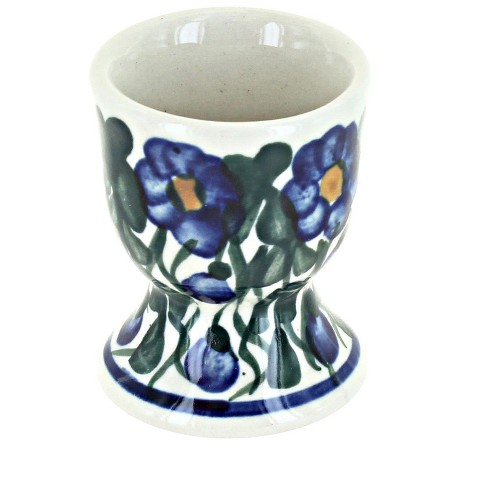 Ceramic White and Blue Single Egg Cup