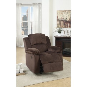 Suede Rocker Recliner Chair with Metal Mechanism and Extra Padded Comfort - 1 of 4