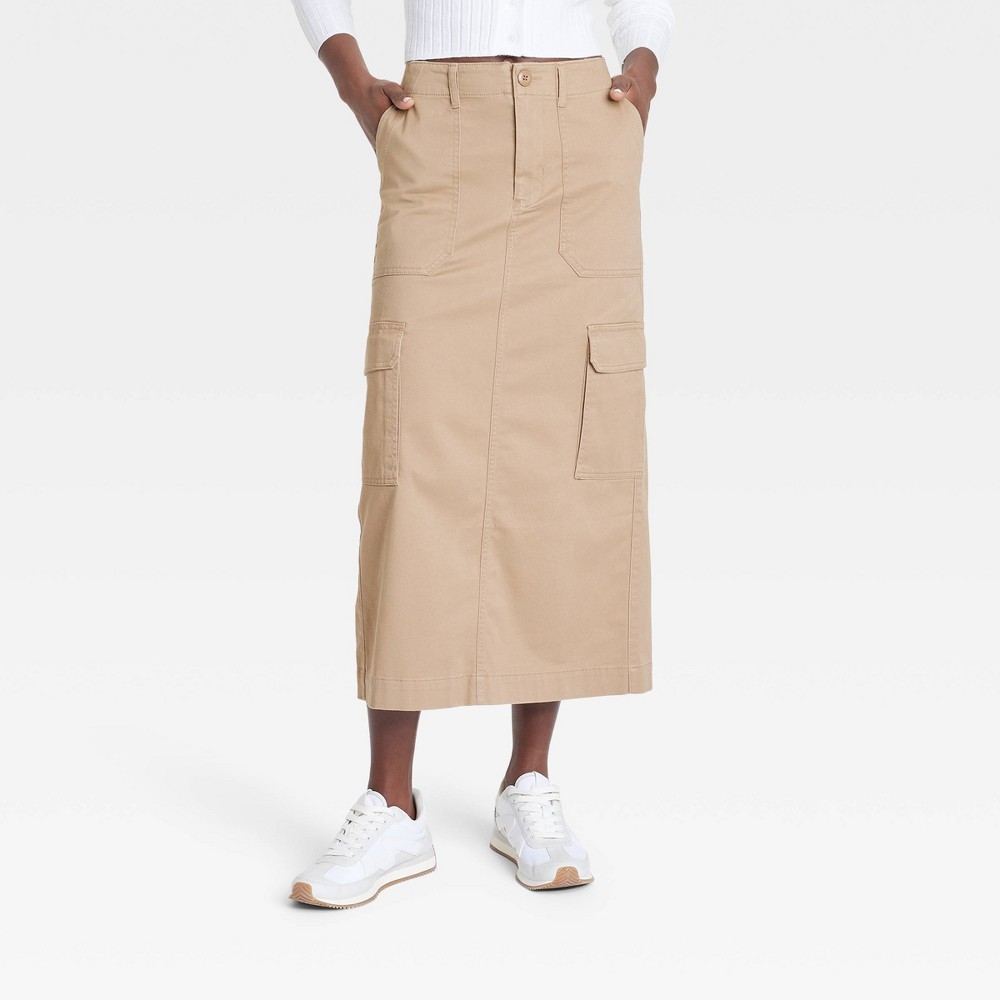 Womens Cargo Midi Skirt