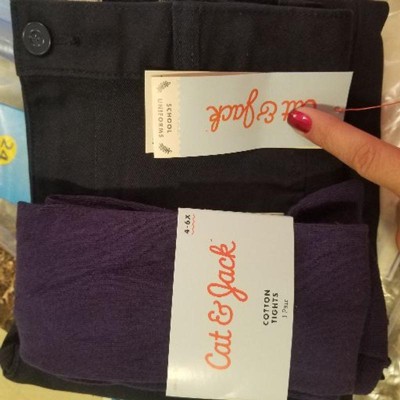 Girls' Footed Cotton Tights - Cat & Jack™ Navy : Target