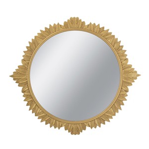 GlasFlength Decorative Wall Mirrors Wall Art Wall Mirror Classic Mirror Decorative Circle Mirror Vanity Mirror for Living Room, Gold, 35.5"*1.2"*31.5" - 1 of 4