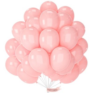 PartyWoo Balloons Light Pink Pastel Baby Pale Pink Orange 12 Inch 50 pcs - 1 of 4