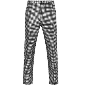 Coolmee Mens Metallic Shiny  Pants Wet Look Party Dance Straight Leg Trousers Festival Rave Cosplay Pants - 1 of 4
