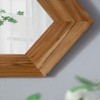 FONTOI Hexagon Wall Mirror Natural Teak Wood Frame Minimal Style Easy Install Decorative Accent for Living Room Bathroom, Natural, 18.5"*18.5"*0.7" - 2 of 4