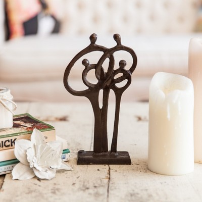 Bronze Family of Four Ring of Love Sculpture