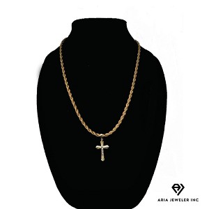 Aria Jeweler Inc Chain with Tri Color Crucifix - 1 of 4