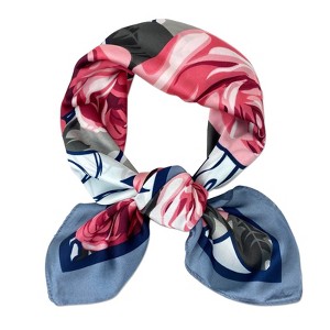 Wrapables Satin Neckerchief Square Scarf 26.5 x 26.5 Inches, Passion Roses - 1 of 4