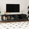 LOVSON 70“ Mid-Century Modern TV Stand for Entertainment Centers up to 80” with Wicker Doors, 2 Drawers, Open Shelf Media Console for Living Room - 2 of 4