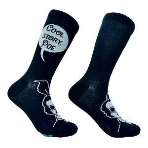 Crazy Dog T-Shirts Men's Cool Story Poe Socks Funny Arrogant Edgar Allan Poe Joke Footwear - 1 of 4