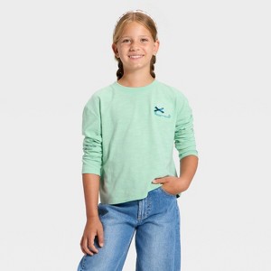 Girls' Long Sleeve Relaxed Fit Graphic T-Shirt - Cat & Jack™ - 1 of 4
