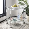 Ingrid 2 Tier Bar Cart - BCT8000A - Chrome/Glass - Safavieh - 2 of 4