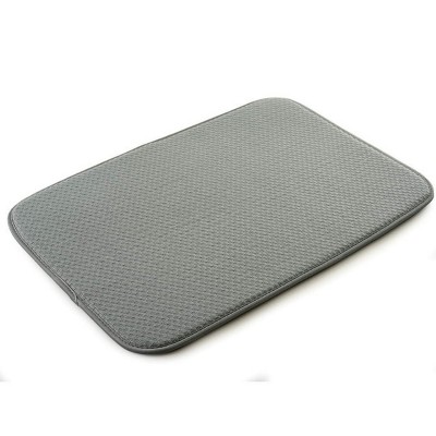 LunaLulinlk Dish Drying mat, 18" x 12", Gray