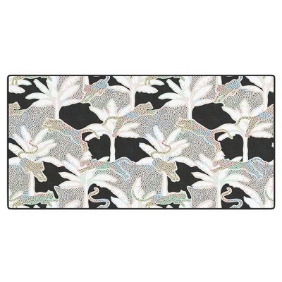evamatise Leopards and Palms Rainbow Desk Mat - Deny Designs