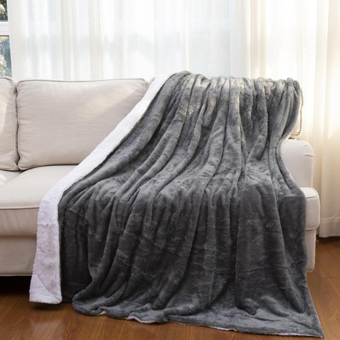 Cheer Collection Fuzzy Microfleece Throw Blanket 50 X 60 Gray Target