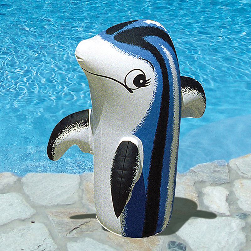 Swimline 18" Inflatable Dolphin Toy Pool and Spa Accessory - Blue/White, 2 of 3