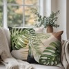 Tropical Palm Leaves Decorative Throw Pillow Covers 18x18 Inch Set of 2 Summer Green Banana Leaf Monstera Plant - 3 of 4