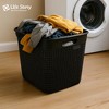 Life Story Extra Large Storage Basket, Decorative Plastic Home Organizer, Lightweight Versatile Tub with Built-In Handles, 26 Quart, Black - 4 of 4