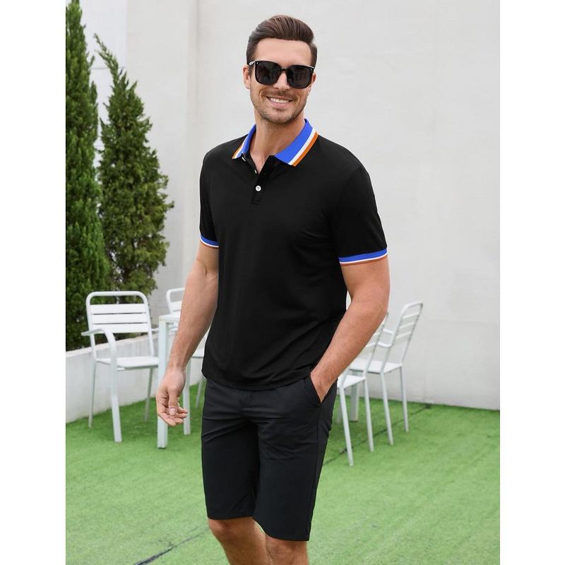 Men's Long Sleeve Polo Shirts Regular Fit Collared T-Shirt Casual Workout Golf Shirts, 4 of 8