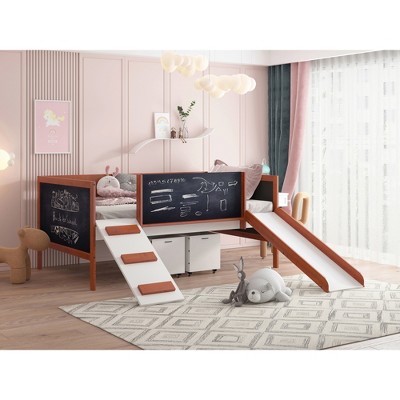Twin Size Loft Bed with Slide for Bedroom