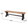 Christopher Knight Home 2pc Sunny Outdoor Acacia and Iron Dining Bench Teak/Rustic Metal - 3 of 4
