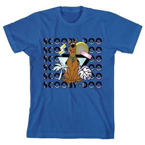 Youth Boys Scooby Doo Character Royal Blue Short Sleeve Graphic Tee Shirt - 1 of 2