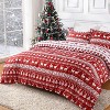 Christmas Duvet Cover Set, 3 Piece Cute Reversible Bedding with 2 Pillow Sham, Soft Quilt Comforter Cover for Bedroom Guest Room Decor - 2 of 4