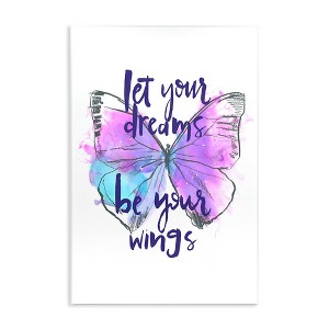Stupell Industries Dreams Quote Purple Butterfly Wall Plaque Art - 1 of 4