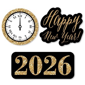 Big Dot of Happiness New Year's Eve - Gold - DIY Shaped 2026 New Years Eve Party Cut-Outs - 24 Count - 1 of 4