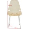 Spoon Shaped Plastic Dining Chair, Set of 4, Metal & Wood Leg, Some Have Soft Cushions - 2 of 4