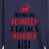 Boys' - Instant Message - Christmas Hoping Reindeer Eat Naughty List Long Sleeve Graphic T-Shirt - 2 of 4