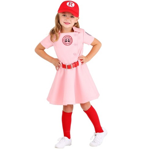 Halloweencostumes.com 2t Girl League Of Their Own Toddler Dottie Luxury  Costume For Girls., Red/pink : Target