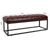 Modern Tufted Ottoman Bench with Faux Leather Upholstery and Supportive Cushioning for Bedroom or Entryway -3irtyhousy - 4 of 4
