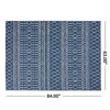 VisioGear Area Rug, 7'*5'3" Vintage Large Non-slip Rug For Living Room Kitchen Bedroom, Blue & Beige, 84"*63"*0.16" - 3 of 4