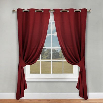 Classic Modern Solid Room Darkening Semi-Blackout Curtains, Grommets, Set of 2 by Blue Nile Mills