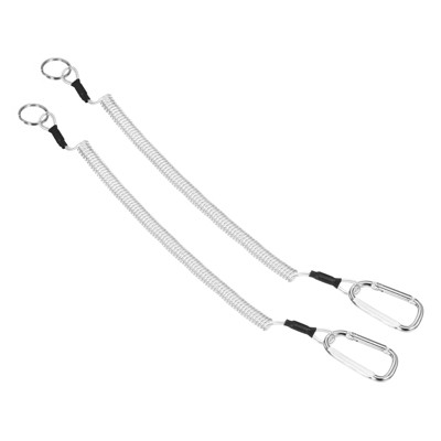 Unique Bargains Fishing Retractable Flexible Tools Lanyard Safety Cord Spiral Lanyard 2 Pcs