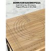 Pizza Oven Table 33"x20"x35.5", Outdoor Grill Table on 4 Wheels, Three-Shelf Bamboo Cart for Food Prep, BBQ Dining, Wood Color - 3 of 4