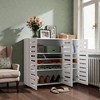 Mshliw 5-Tier Shoe Storage Cabinet with Adjustable Shelves and Louvered Doors, Wooden Freestanding Shoe Organizer for Entryway, Hallway, Bedroom - 4 of 4