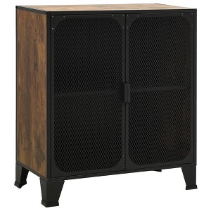 vidaXL Storage Cabinet Rustic brown Metal and MDF Medium Storage Cabinet - 1 of 4