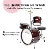 StarQuest Junior 3-Piece Drum Set, Metallic Wine Red Finish with Bass, Snare, Tom and Crash Cymbal, Perfect for Young Drummers and Beginners - 3 of 4