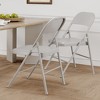All Steel Folding Chairs Heavy-Duty Foldable & Stackable Metal Camping Chairs, 350 Lbs Capacity | Ideal - 3 of 4